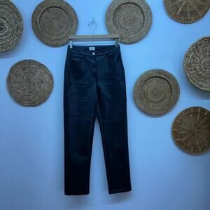 Aritzia Wilfred Neutral Black Faux Leather Pant Minimalist 4 Biker Night Out